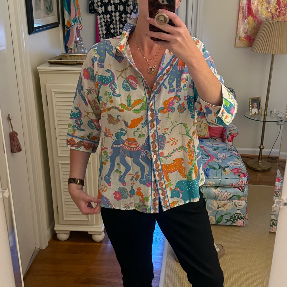 Gretchen Scott Designs Multicolor Print Button-Up Shirt